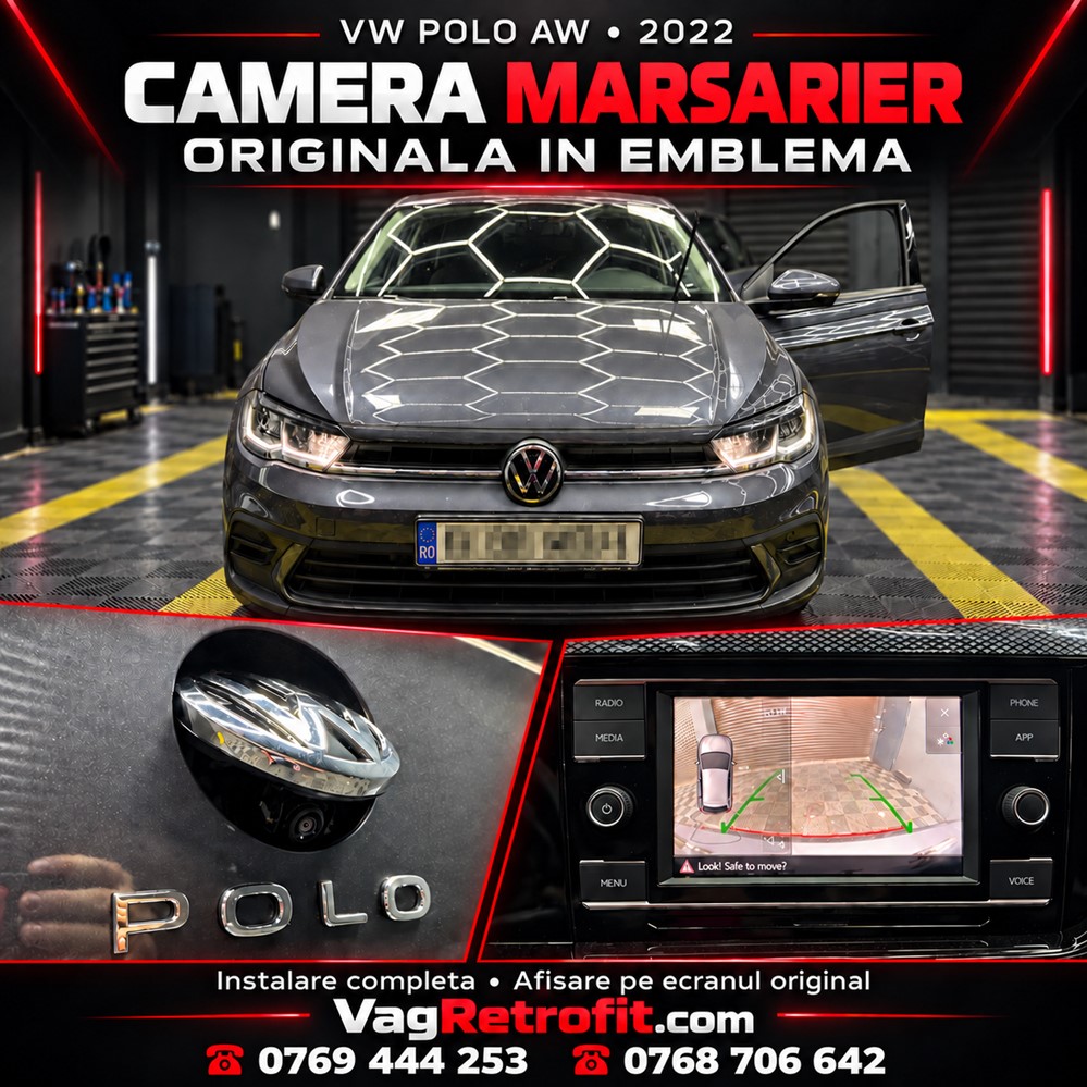 Poza - VW Polo AW 2022 Instalare Camera Spate Marsarier Originala In Emblema