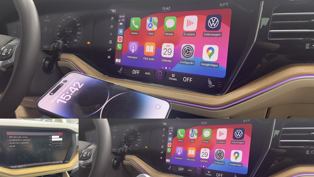 Montare 3 - VW Touareg CR 2020 Activare Carplay / Android Auto Full Screen Apple Carplay Wireless